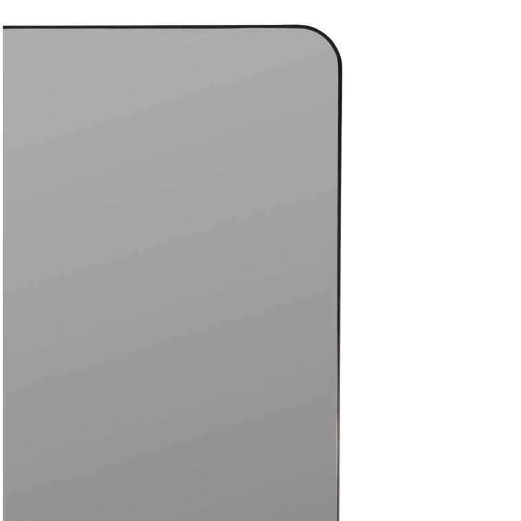 Black Metal Framed Rectangular Wall Mirror
