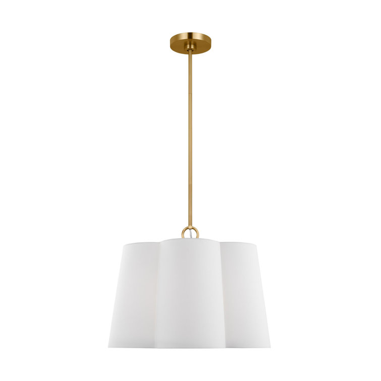 Burnished Brass 3-Light Drum Pendant with Glass Shade