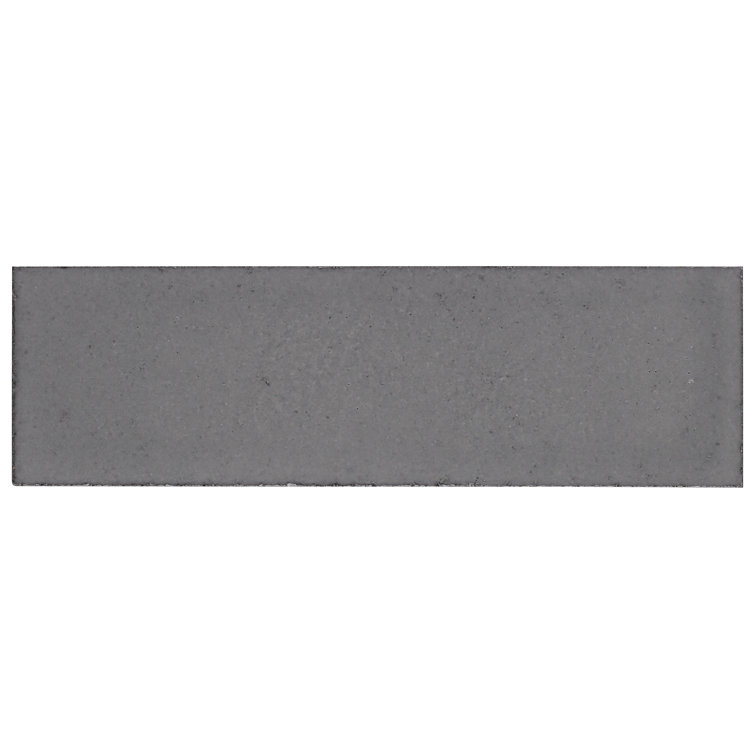 Fossil Gray Glossy Lava Stone Subway Wall Tile 2" x 8"