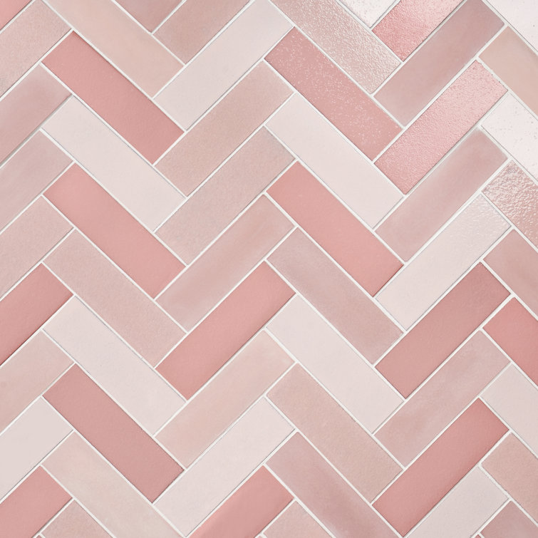 Terra Blend Pink Multi-Finish Lava Stone Subway Wall Tile