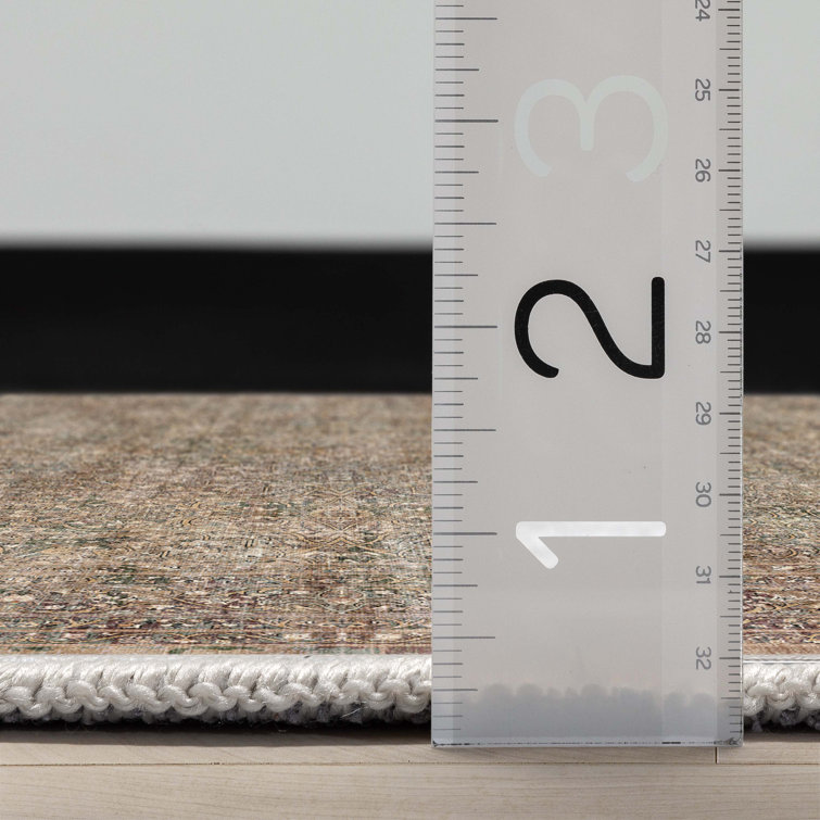 Asha Juliette Beige and Red Chenille Runner Rug