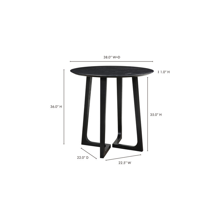 Black Ash Round Counter Height Dining Table