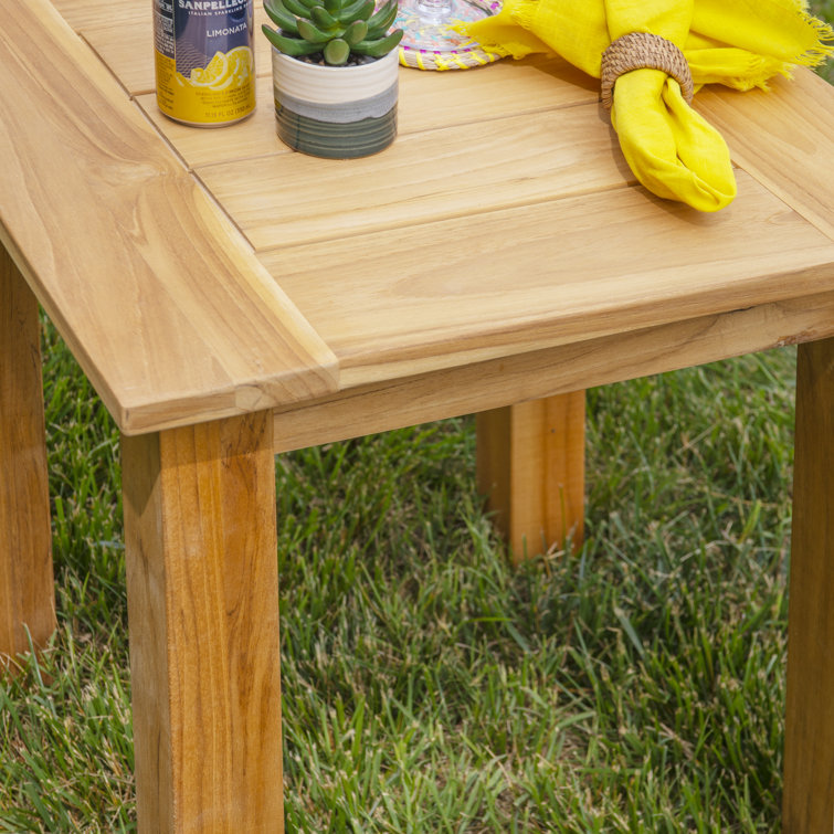Highland 20'' Natural Teak Wood Outdoor Side Table