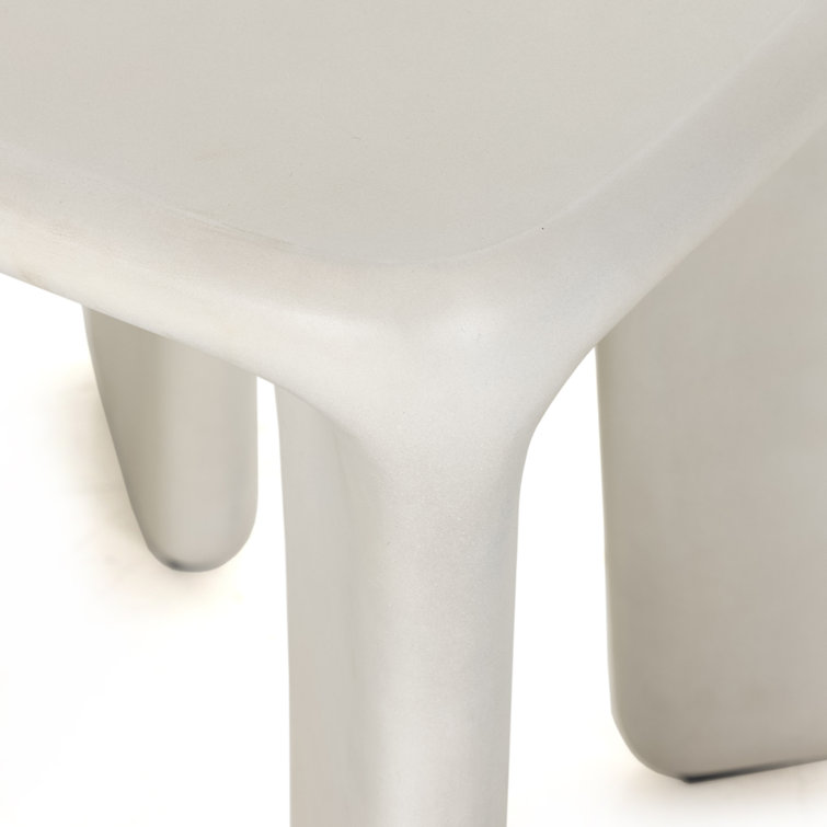 Sculpted Thayer White Concrete Square End Table