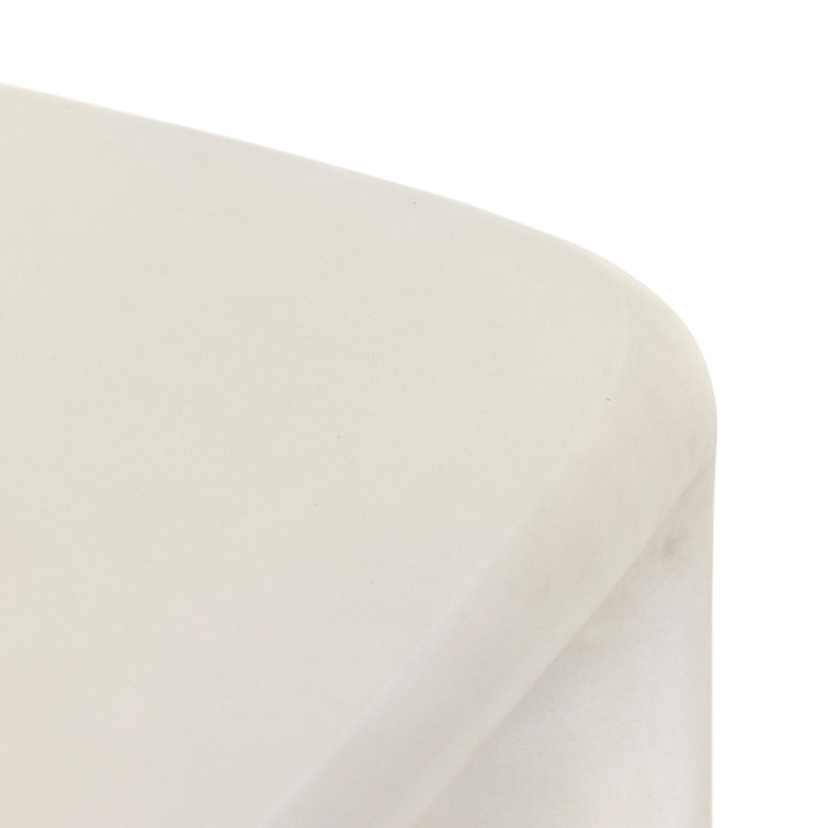 Sculpted Thayer White Concrete Square End Table