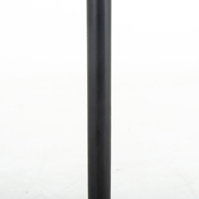Round White Marble and Black Metal Pedestal End Table