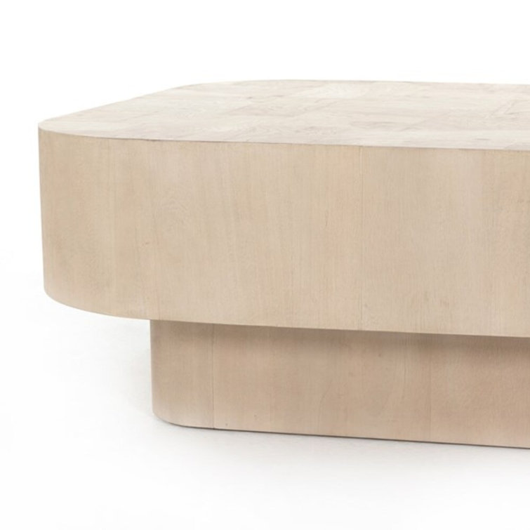 Wesson Bleached Burl Square Coffee Table in Cream Mahogany