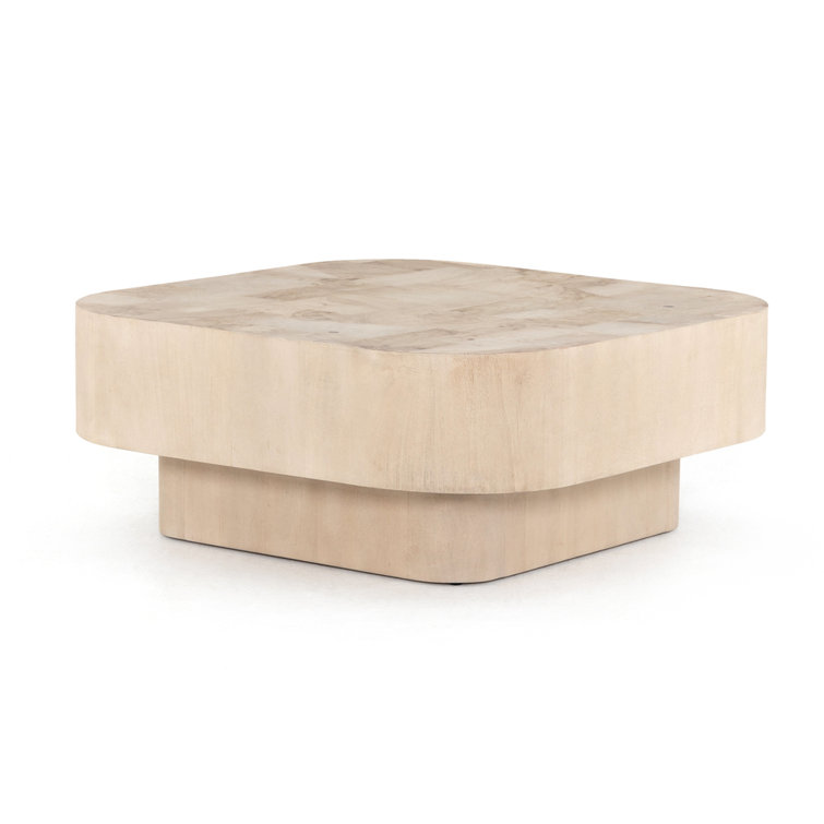 Wesson Bleached Burl Square Coffee Table in Cream Mahogany