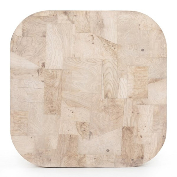 Wesson Bleached Burl Square Coffee Table in Cream Mahogany