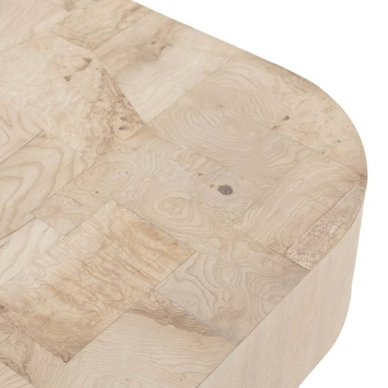 Wesson Bleached Burl Square Coffee Table in Cream Mahogany