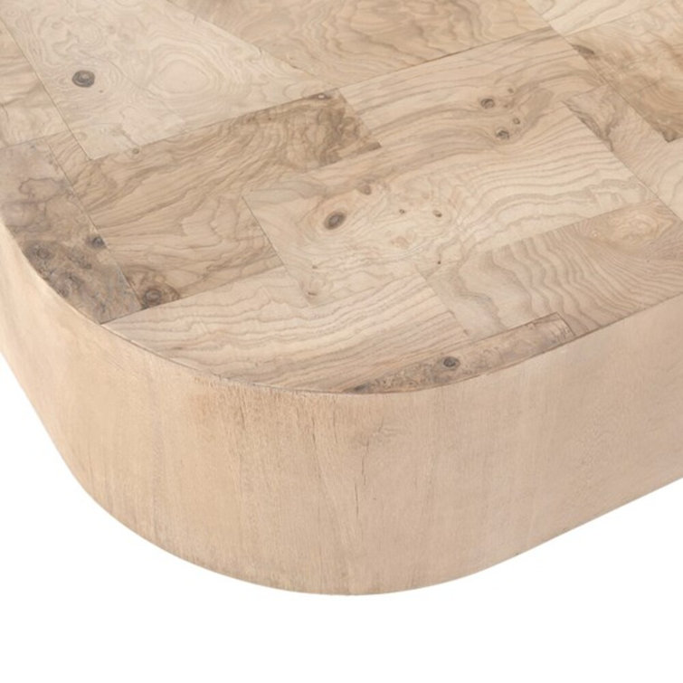 Wesson Bleached Burl Square Coffee Table in Cream Mahogany