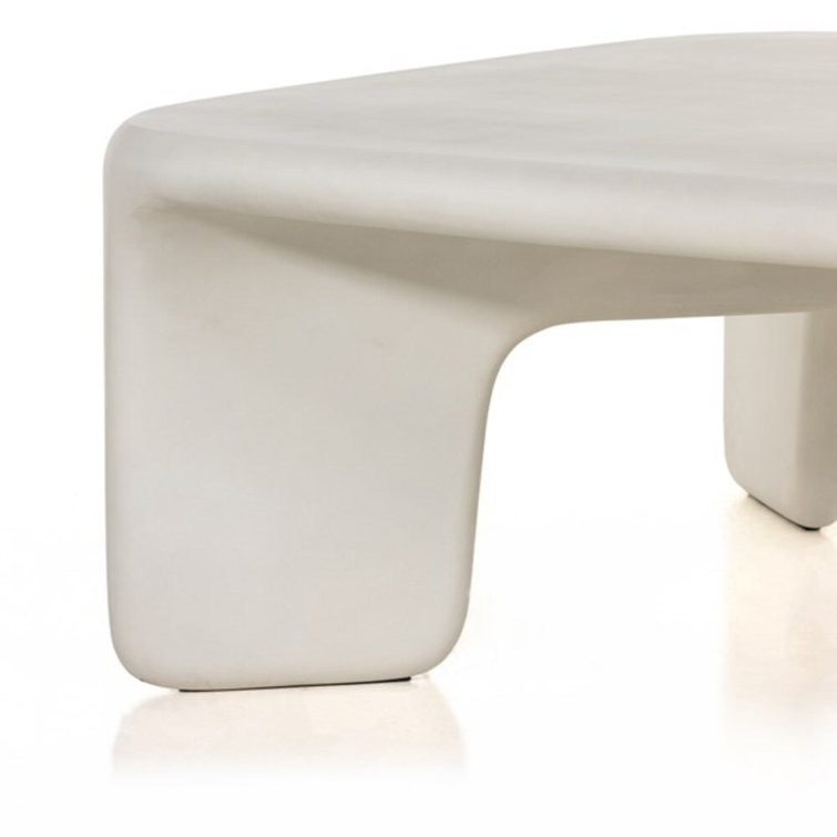 Carmona Polished White Concrete 42" Square Coffee Table
