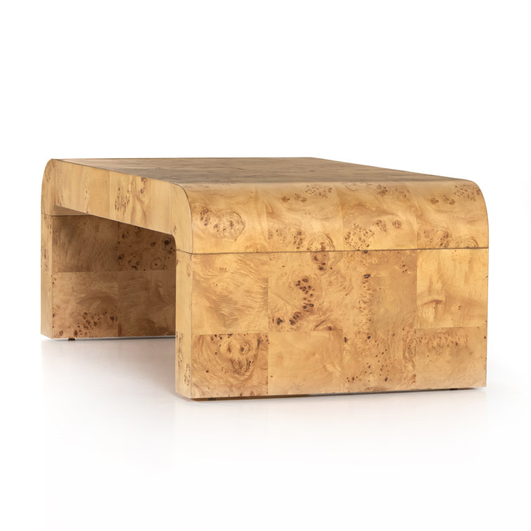 Jenson 45'' Natural Poplar Burl Wood Contemporary Coffee Table