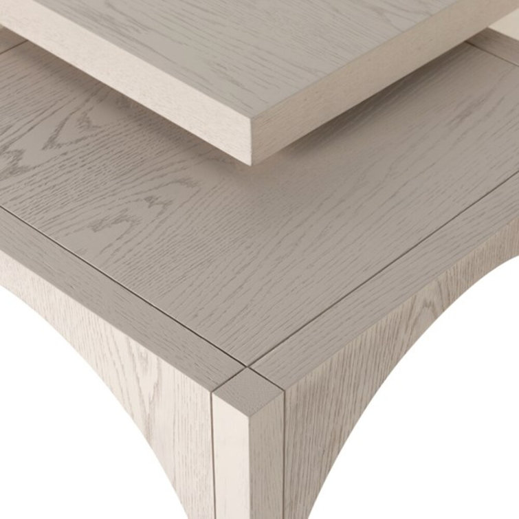 Whitewashed Oak Contemporary Nesting Square Coffee Table