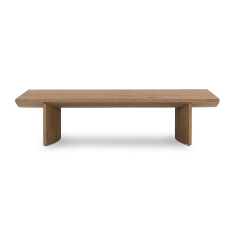 Modern Rectangular Brown Oak Coffee Table with Storage