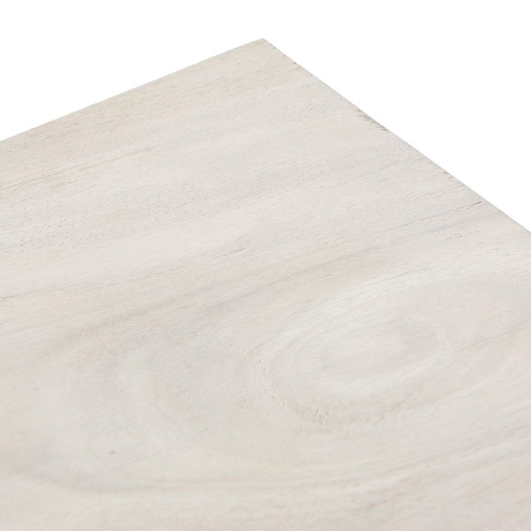 Modern Bleached Guanacaste Square End Table 20" White