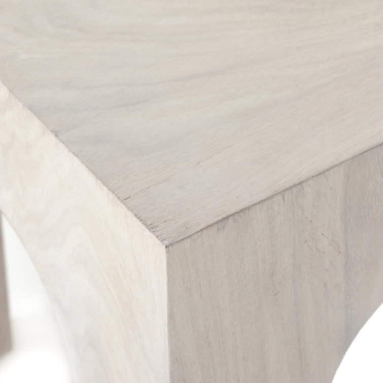 Modern Bleached Guanacaste Square End Table 20" White
