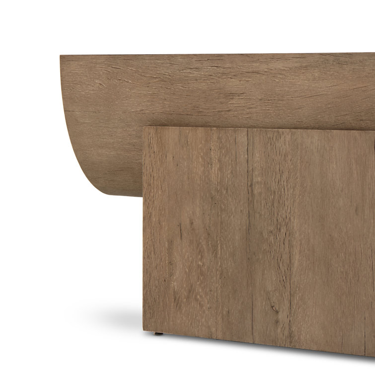 Elbert Rustic Oak Veneer Beam-Style Console Table, 78.75"