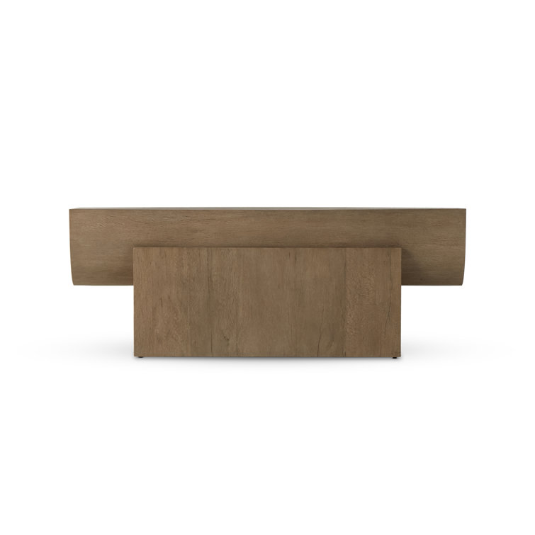 Elbert Rustic Oak Veneer Beam-Style Console Table, 78.75"