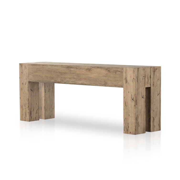 Rustic Wormwood Oak Rectangular Console Table
