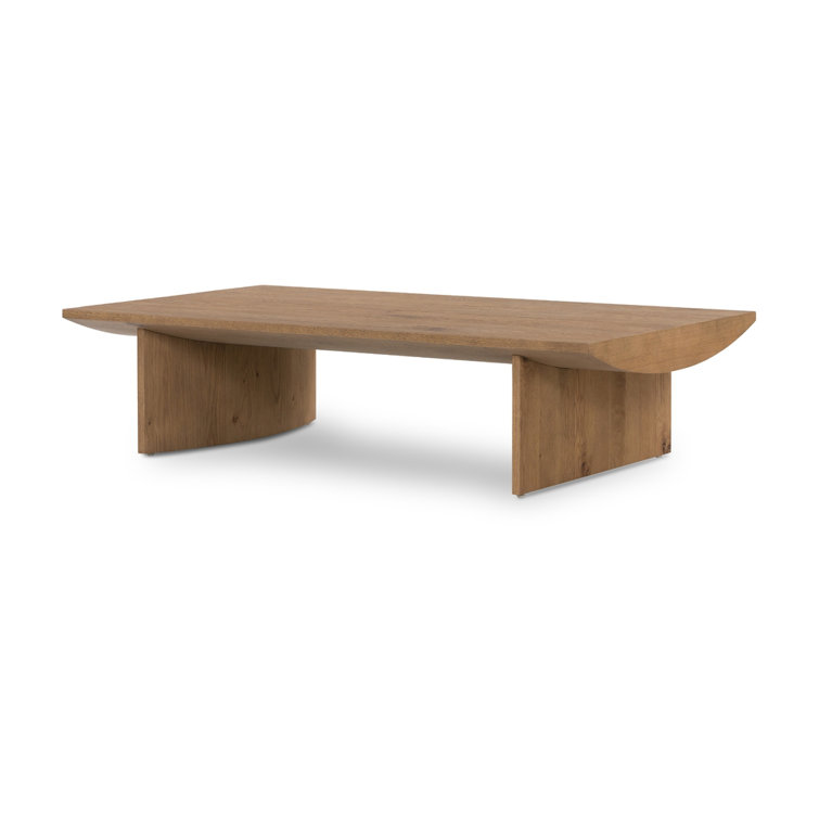 Modern Rectangular Brown Oak Coffee Table with Storage