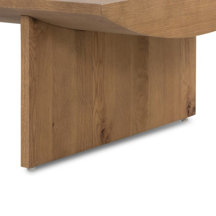 Modern Rectangular Brown Oak Coffee Table with Storage