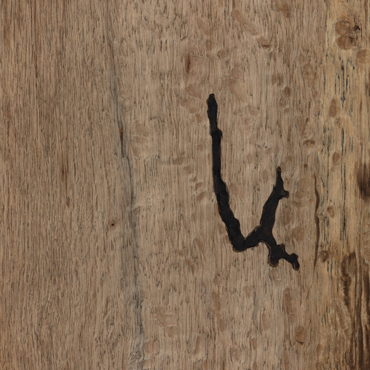 Rustic Wormwood Oak Rectangular Console Table