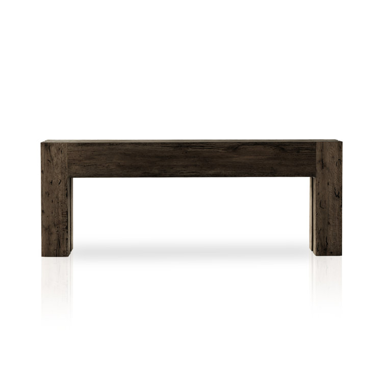 Ebony Rustic Oak and Metal Console Table with Storage