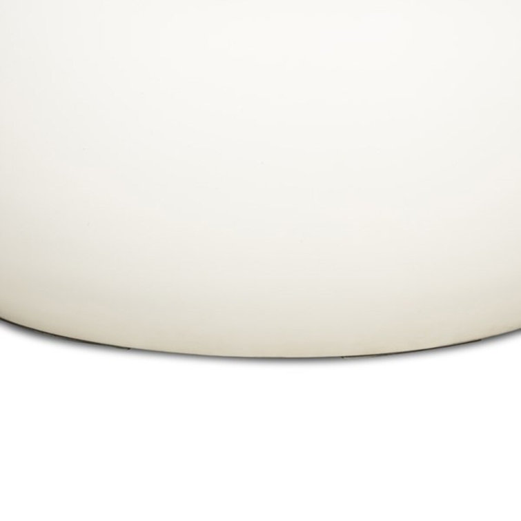 Round Ivory Concrete Outdoor Coffee Table with Storage