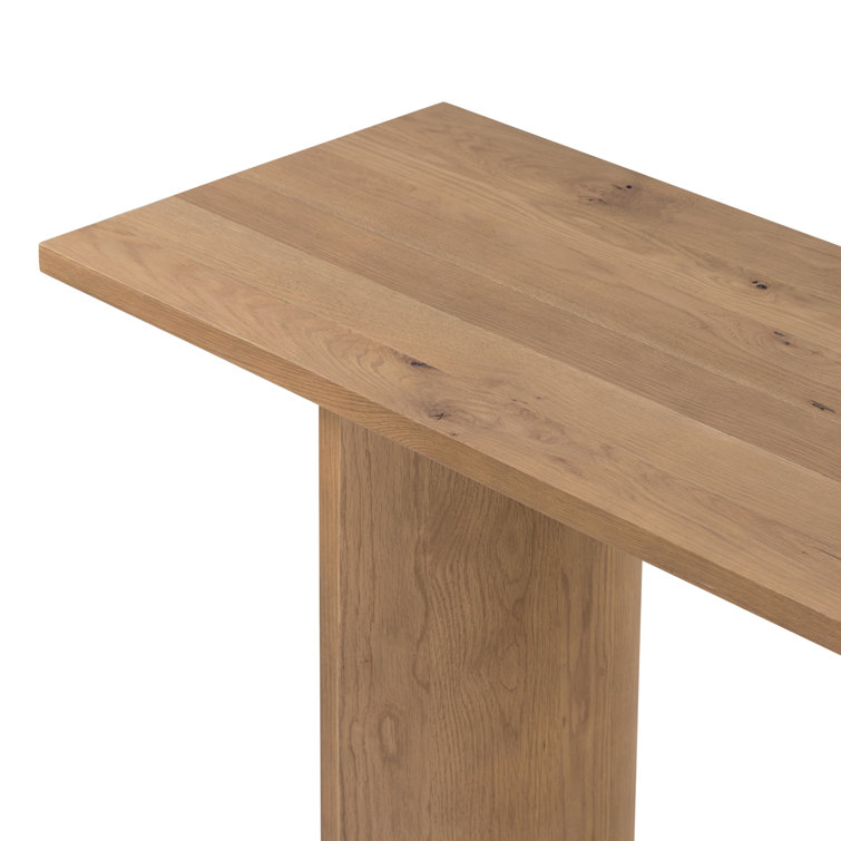 Contemporary Dusted Oak & Metal Demilune Console with Storage