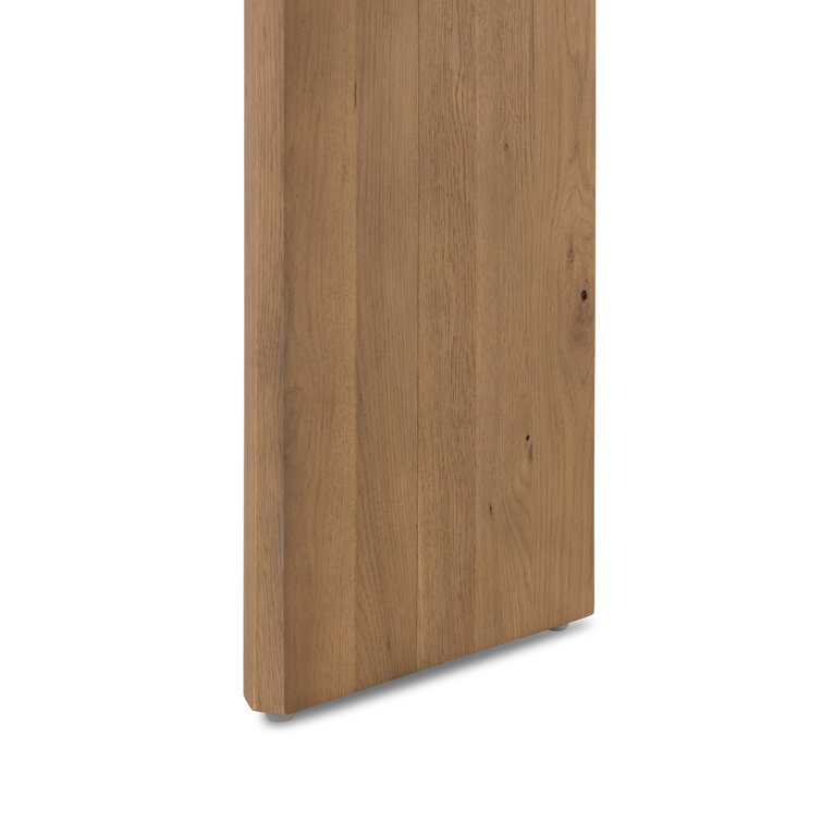 Contemporary Dusted Oak & Metal Demilune Console with Storage