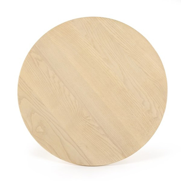 Contemporary Merla 27.5" Round Coffee Table in Natural Brown