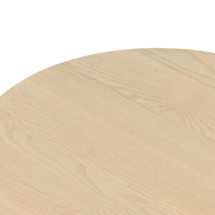 Contemporary Merla 27.5" Round Coffee Table in Natural Brown