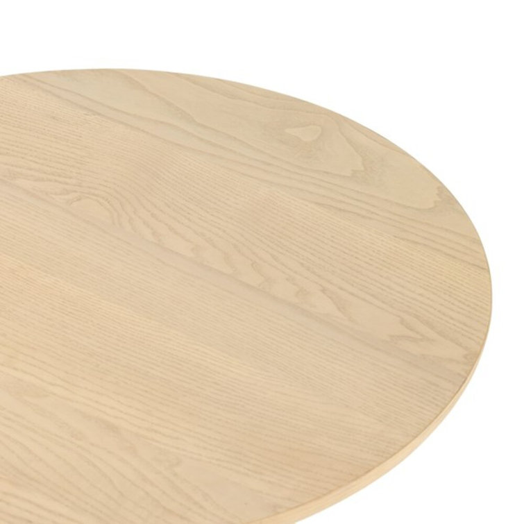 Contemporary Merla 27.5" Round Coffee Table in Natural Brown