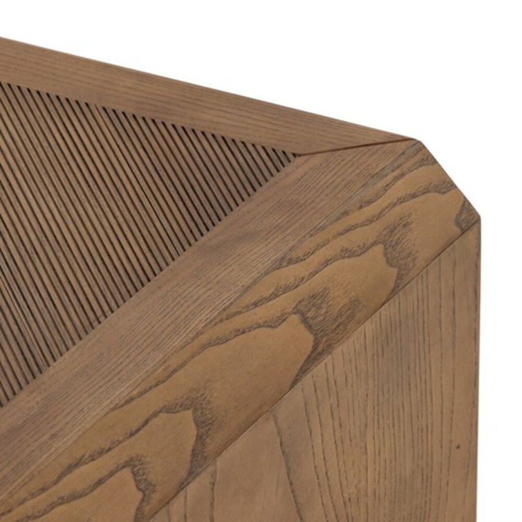 Natural Ash Rectangular Outdoor Wood Coffee Table with Storage