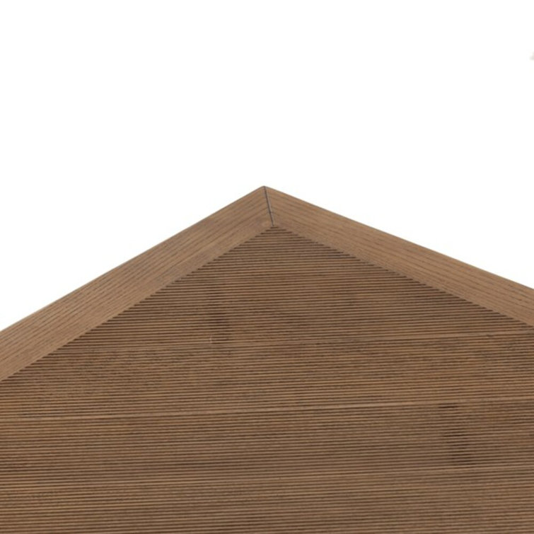Natural Ash Rectangular Outdoor Wood Coffee Table with Storage