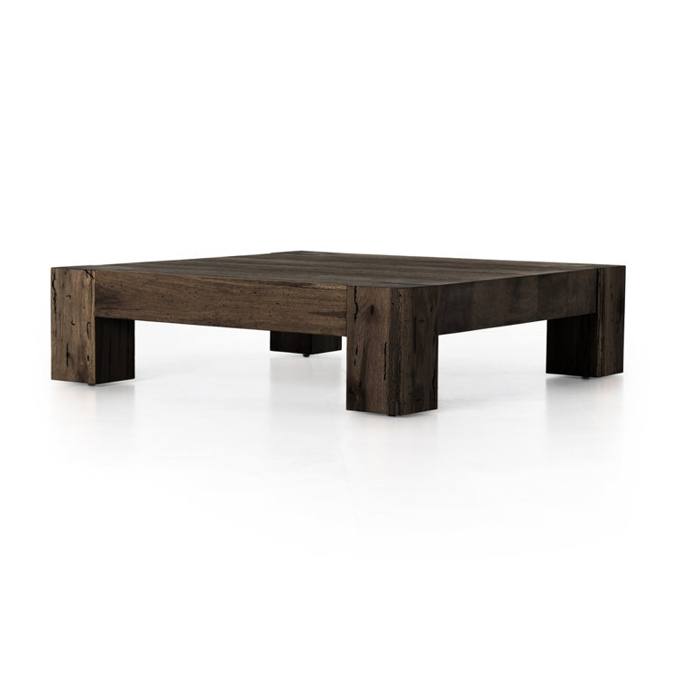 Ebony Rustic Wormwood Oak Rectangular Coffee Table with Storage