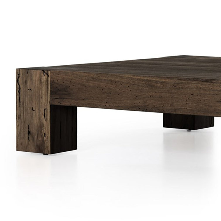 Ebony Rustic Wormwood Oak Rectangular Coffee Table with Storage