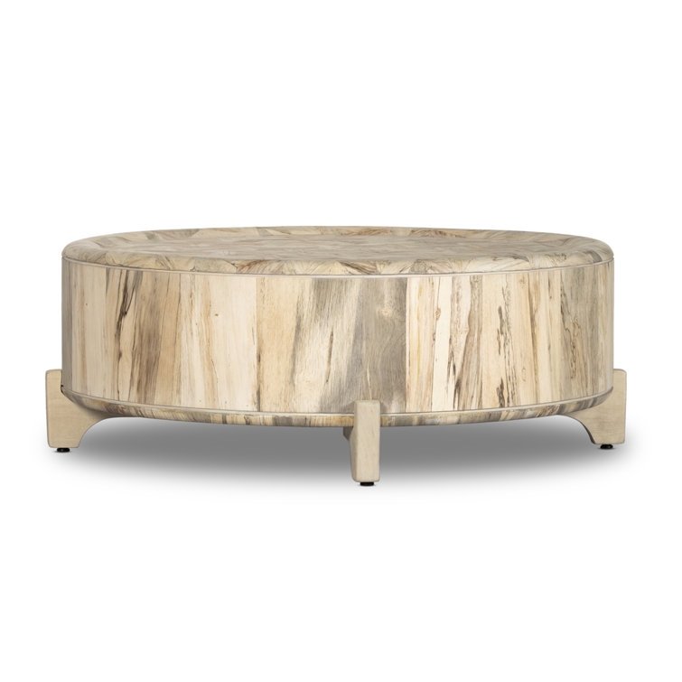 Round Mahogany Coffee Table with Storage, 44.5"