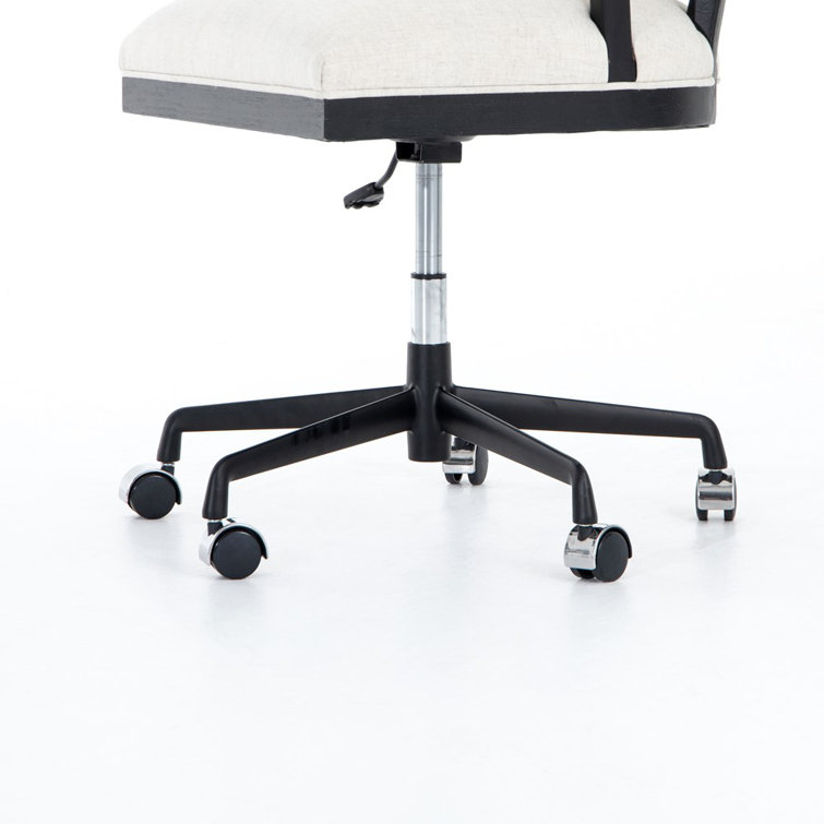 Alexa Contemporary Brushed Ebony Leather Swivel Conference Chair