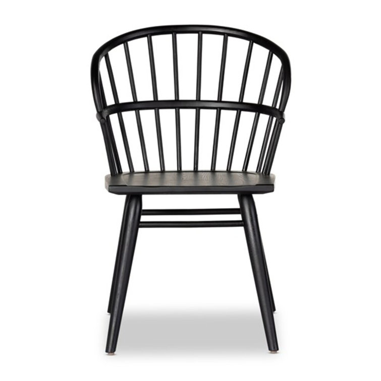 Black Ash Solid Wood Windsor Arm Chair