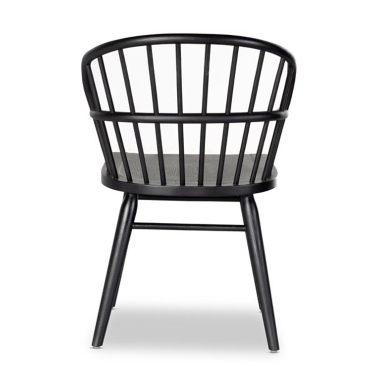Black Ash Solid Wood Windsor Arm Chair