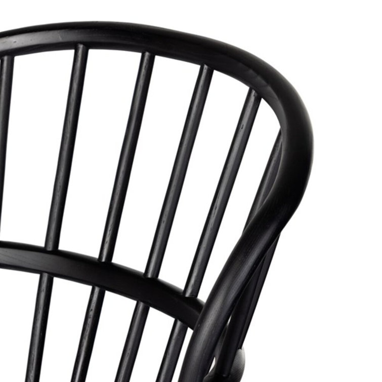 Black Ash Solid Wood Windsor Arm Chair