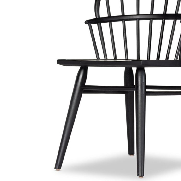Black Ash Solid Wood Windsor Arm Chair