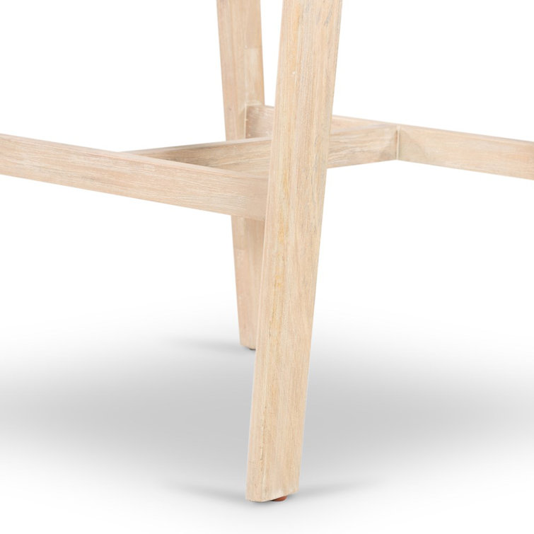 Clarita Contemporary White Wash Mango Wood Bar Stool with Cane Back