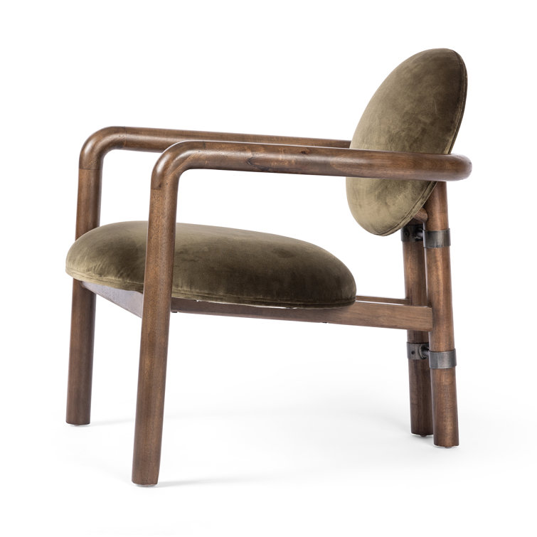 Modernist Black Solid Wood Accent Chair