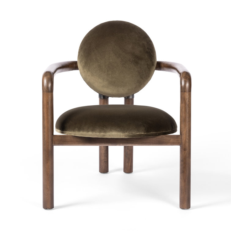 Modernist Black Solid Wood Accent Chair