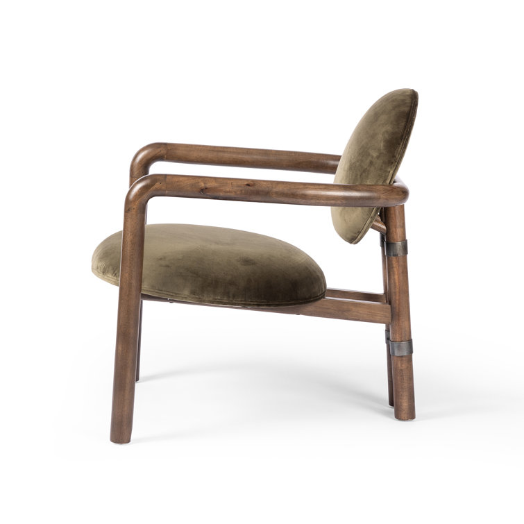 Modernist Black Solid Wood Accent Chair