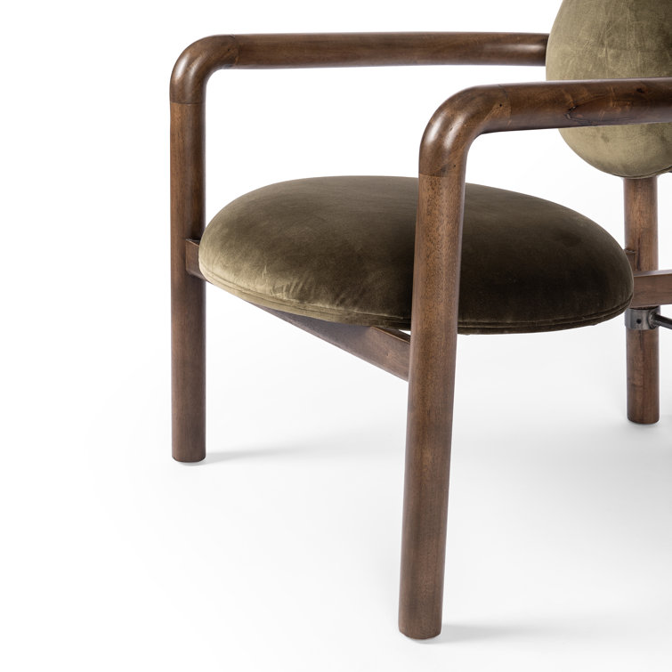Modernist Black Solid Wood Accent Chair