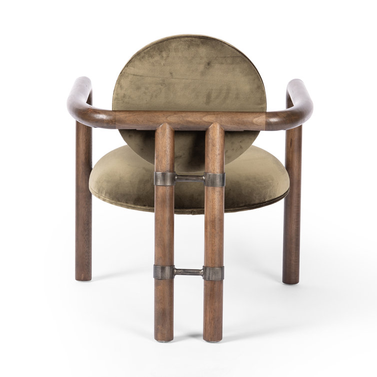 Modernist Black Solid Wood Accent Chair